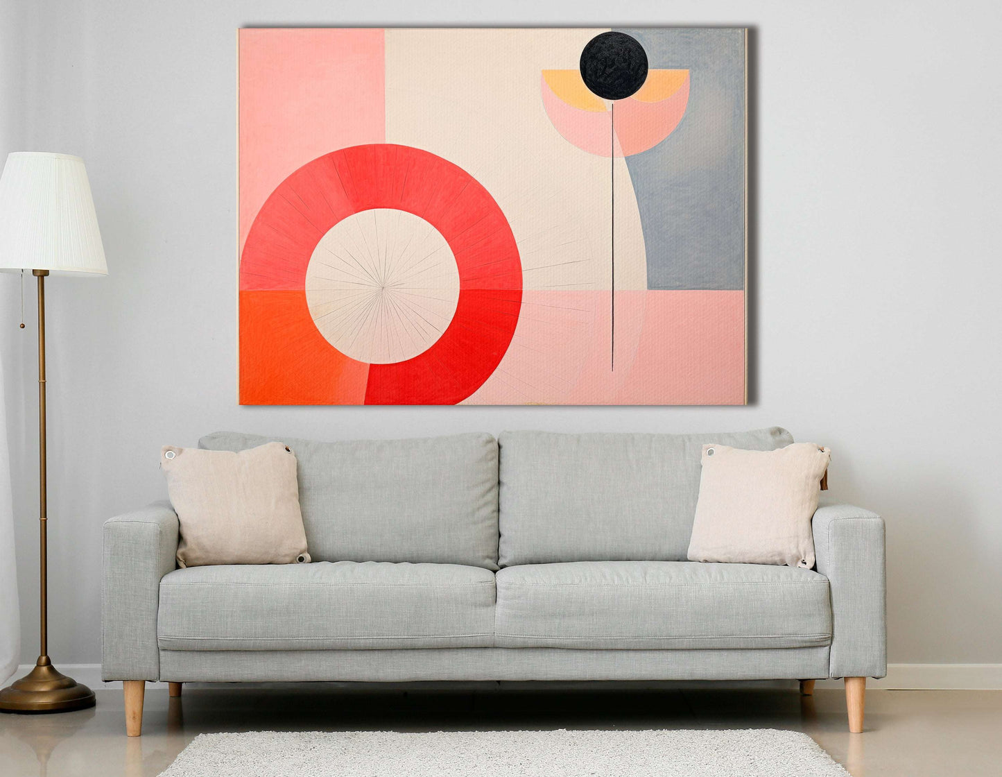 Geometric Harmony of Pastel Hues - Canvas Print - Artoholica Ready to Hang Canvas Print