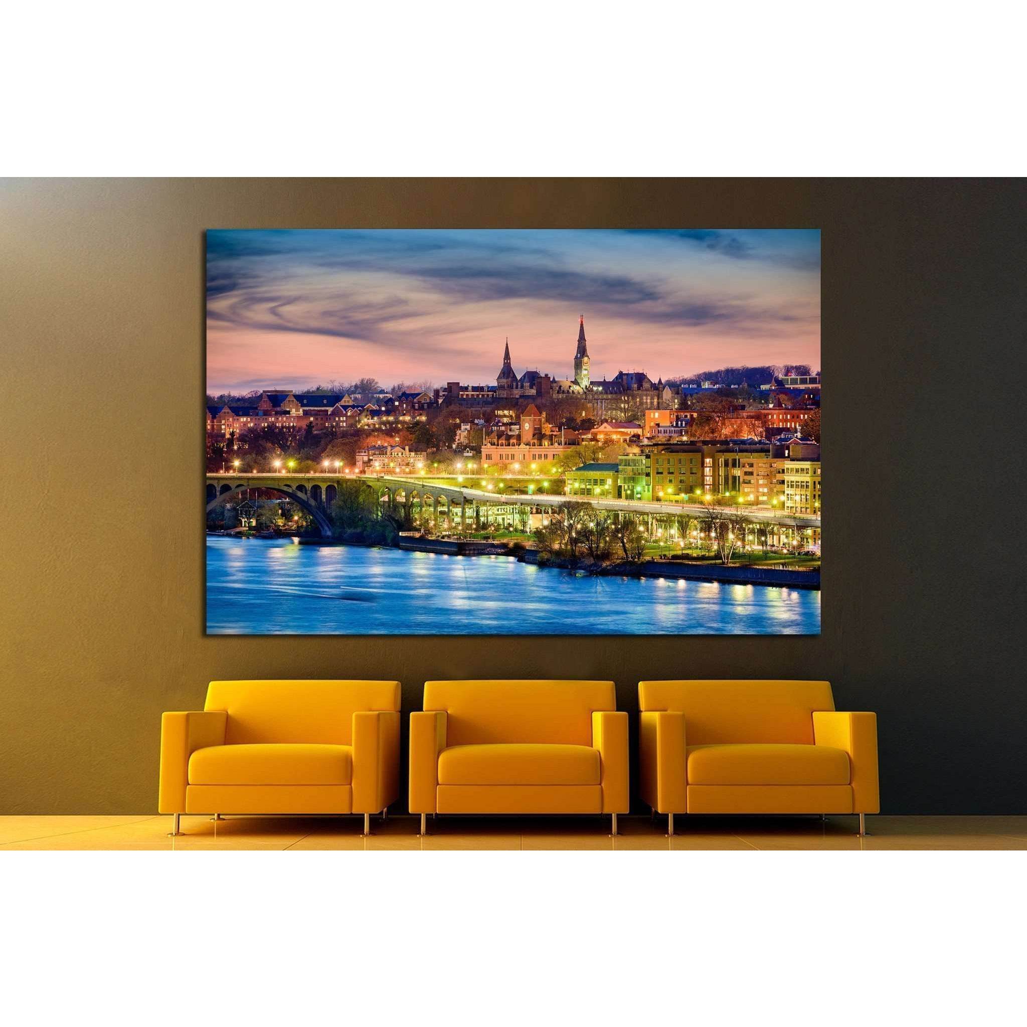 Georgetown, Washington, DC skyline on the Potomac River №1360 Ready to Hang Canvas PrintCanvas art arrives ready to hang, with hanging accessories included and no additional framing required. Every canvas print is hand-crafted, made on-demand at our works