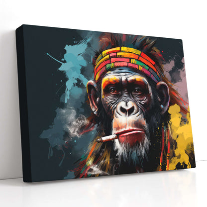 Giant Chimpanzee in Bright Bandana - Canvas Print - Artoholica Ready to Hang Canvas Print