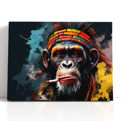 Giant Chimpanzee in Bright Bandana - Canvas Print - Artoholica Ready to Hang Canvas Print