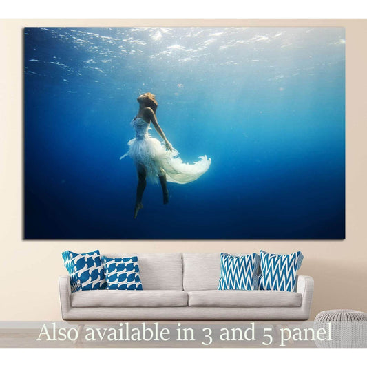 Girl Dancing Underwater №505 Ready to Hang Canvas PrintCanvas art arrives ready to hang, with hanging accessories included and no additional framing required. Every canvas print is hand-crafted, made on-demand at our workshop and expertly stretched around