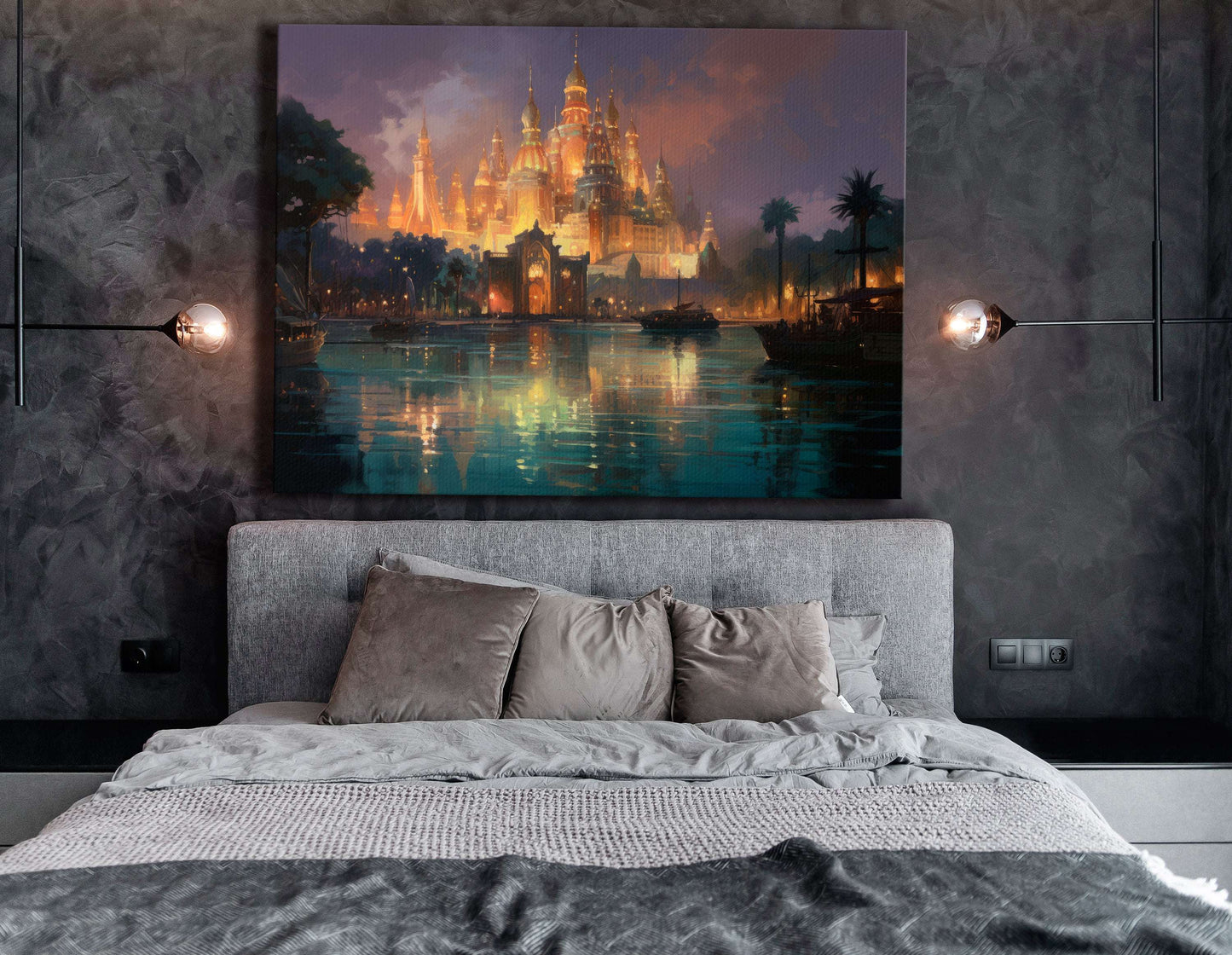 Glowing Atlantis Castle - Canvas Print - Artoholica Ready to Hang Canvas Print