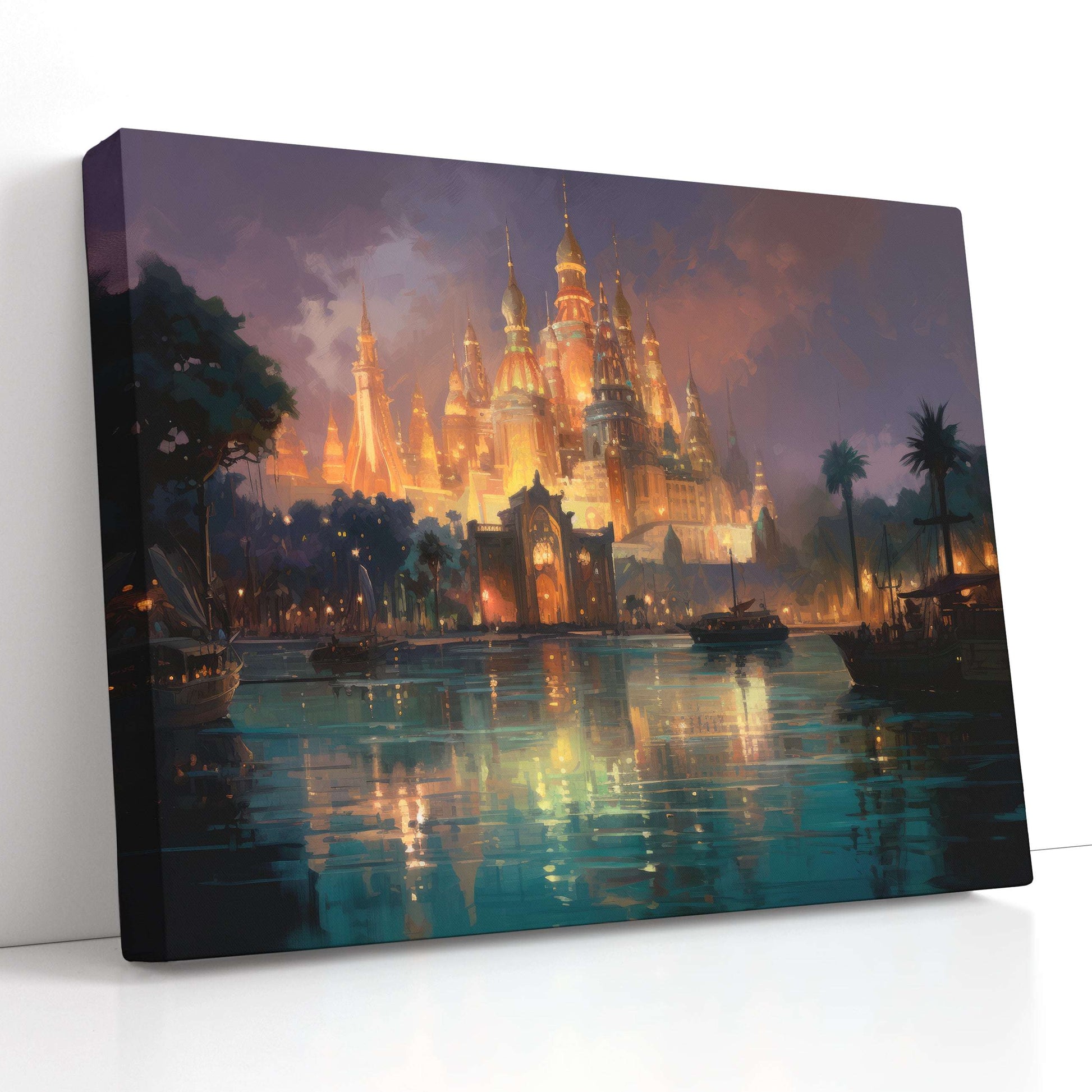 Glowing Atlantis Castle - Canvas Print - Artoholica Ready to Hang Canvas Print