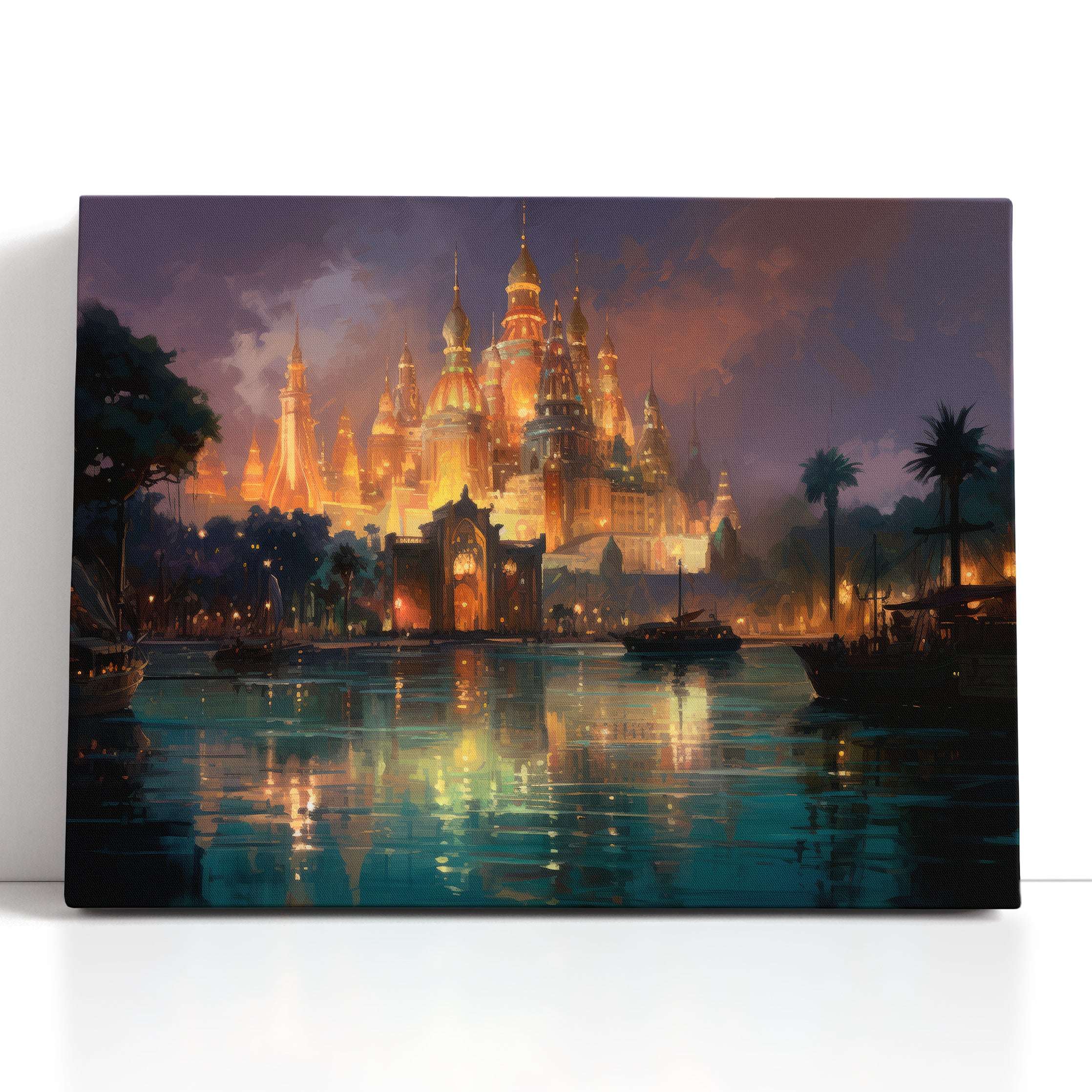 Glowing Atlantis Castle - Canvas Print - Artoholica Ready to Hang Canvas Print