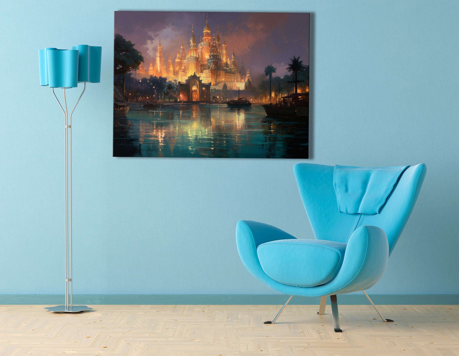 Glowing Atlantis Castle - Canvas Print - Artoholica Ready to Hang Canvas Print