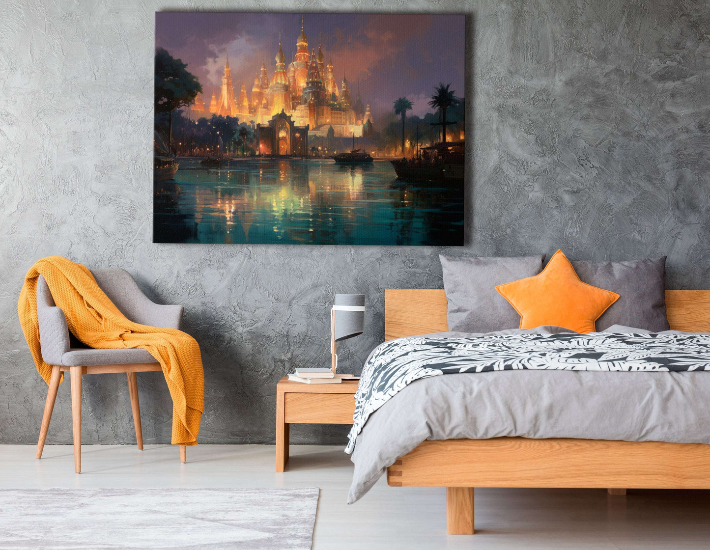 Glowing Atlantis Castle - Canvas Print - Artoholica Ready to Hang Canvas Print