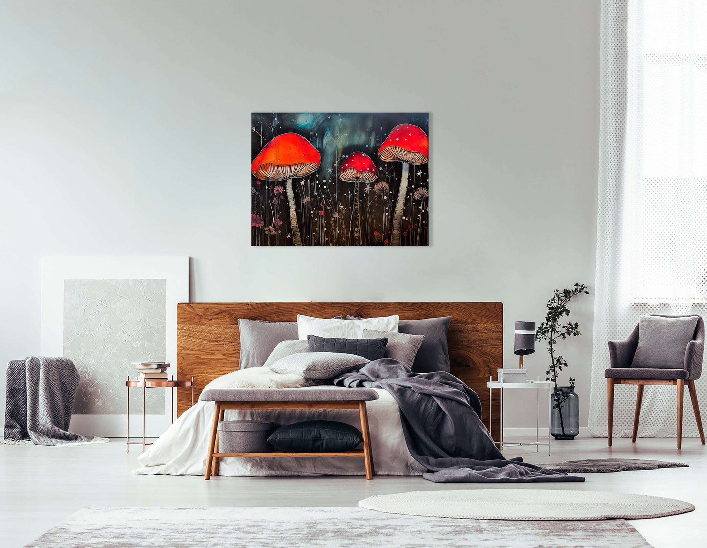 Glowing Forest Mushrooms - Canvas Print - Artoholica Ready to Hang Canvas Print