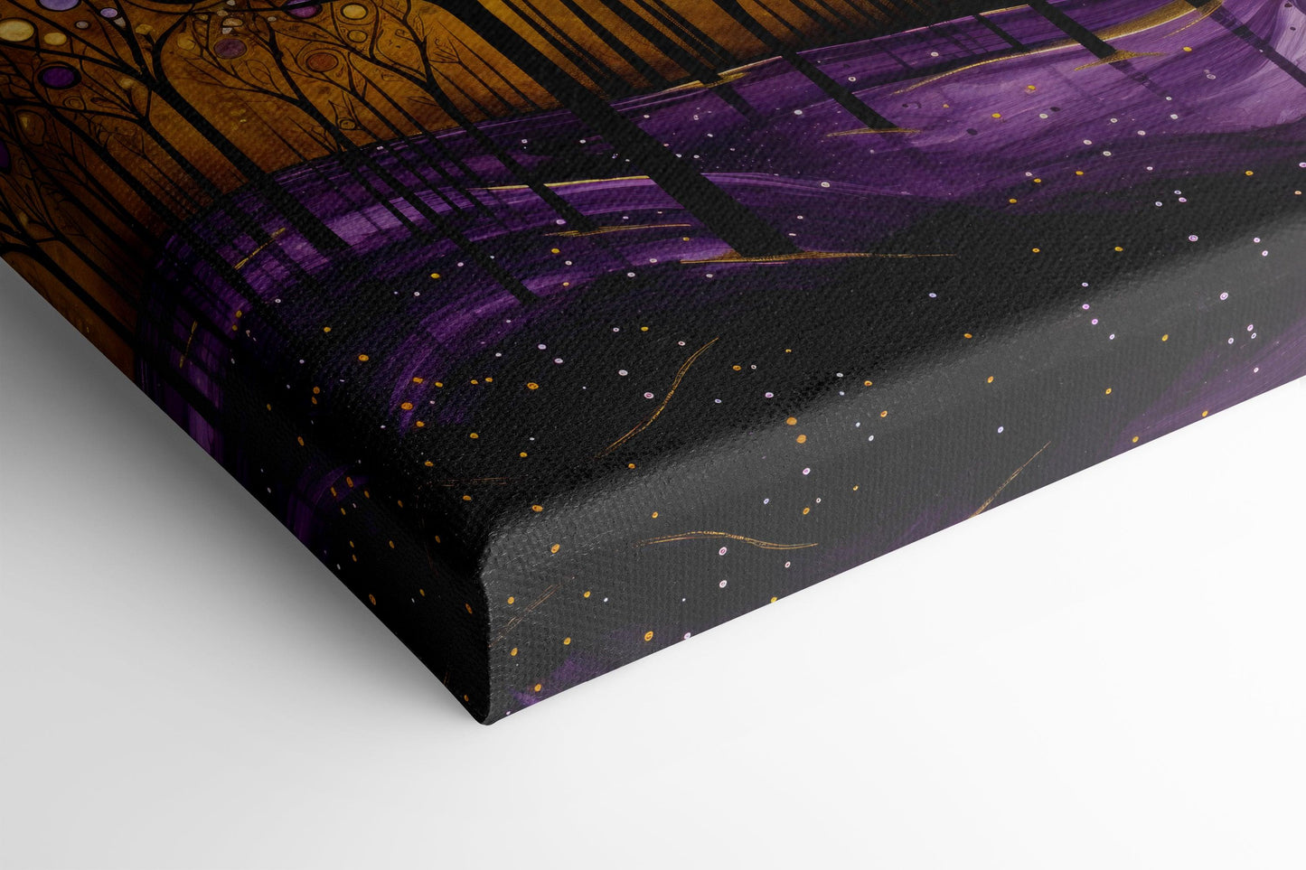 Gold and Purple Abstract Canvas Print with Trees - Artoholica Ready to Hang Canvas Print