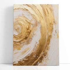 Gold Swirl on White - Canvas Print - Artoholica Ready to Hang Canvas Print