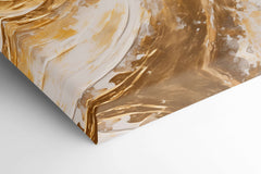 Gold Swirl on White - Canvas Print - Artoholica Ready to Hang Canvas Print
