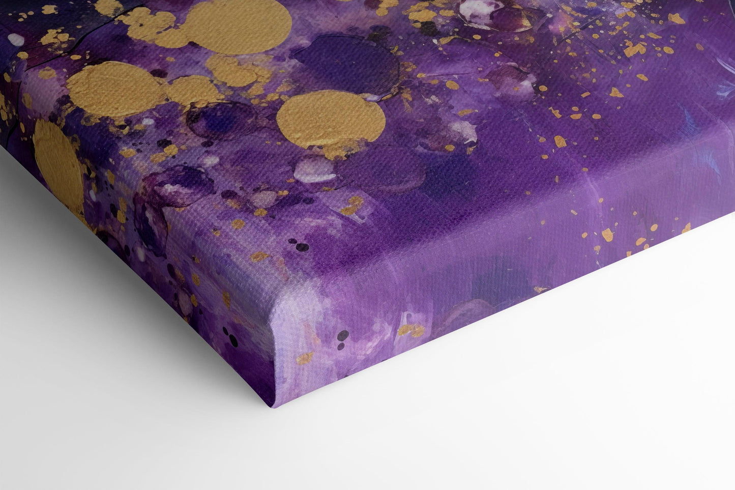 Golden Confetti on Purple - Canvas Print - Artoholica Ready to Hang Canvas Print