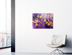 Golden Confetti on Purple - Canvas Print - Artoholica Ready to Hang Canvas Print