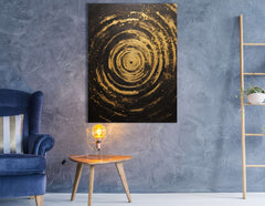 Golden Galaxy Spiral on Black - Canvas Print - Artoholica Ready to Hang Canvas Print