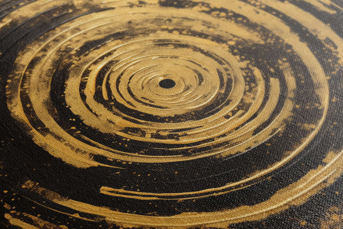 Golden Galaxy Spiral on Black - Canvas Print - Artoholica Ready to Hang Canvas Print