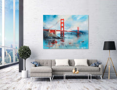 Golden Gate Bridge Seascape - Canvas Print - Artoholica Ready to Hang Canvas Print