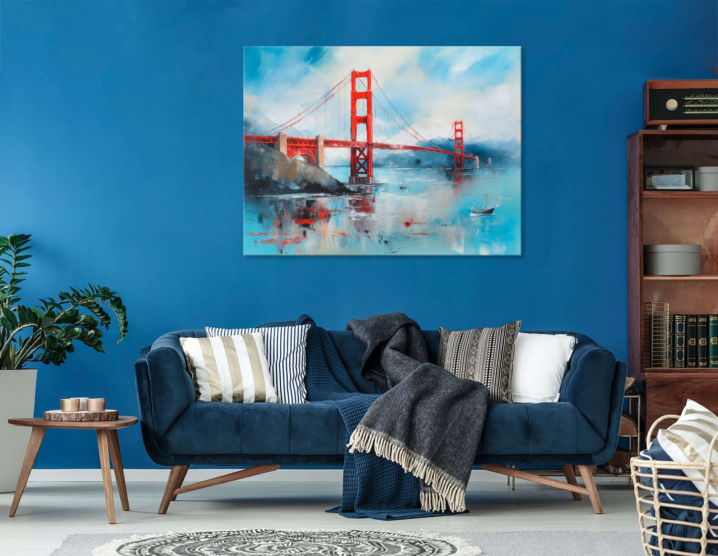 Golden Gate Bridge Seascape - Canvas Print - Artoholica Ready to Hang Canvas Print