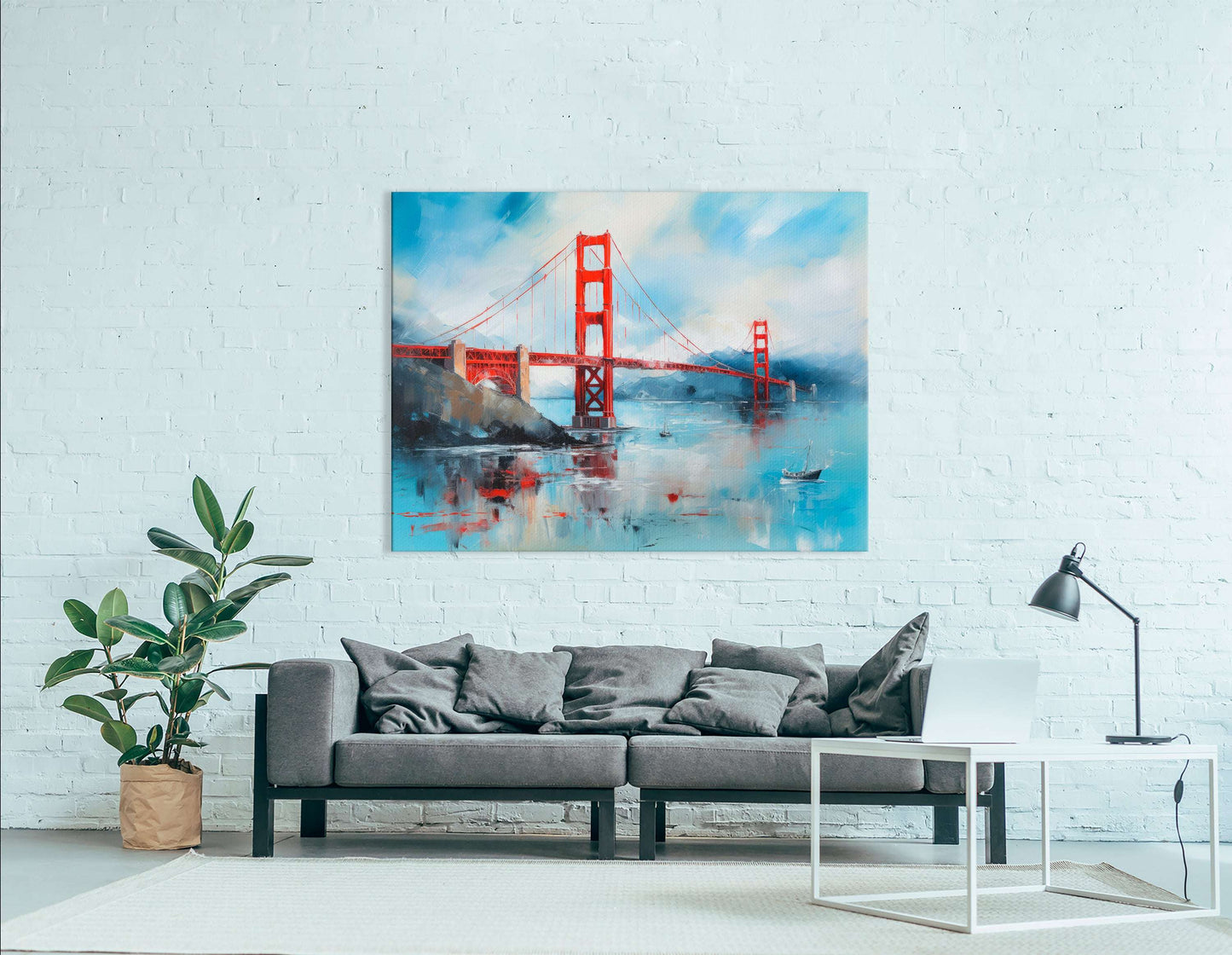 Golden Gate Bridge Seascape - Canvas Print - Artoholica Ready to Hang Canvas Print