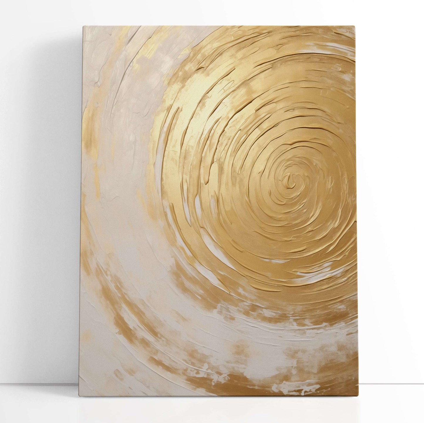 Golden Swirl Spiral Pattern - Canvas Print - Artoholica Ready to Hang Canvas Print