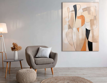 Graceful Curves in a Muted Palette - Canvas Print - Artoholica Ready to Hang Canvas Print