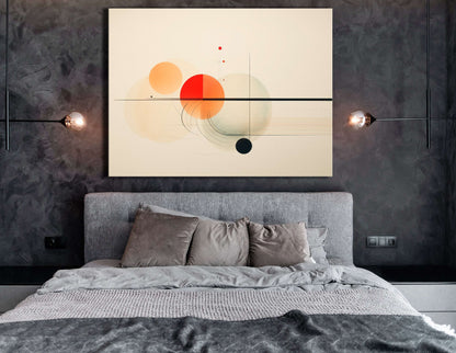 Graceful Lines & Circles on Beige - Canvas Print - Artoholica Ready to Hang Canvas Print