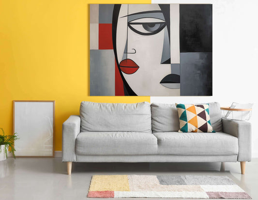 Graphic Abstract Face - Canvas Print - Artoholica Ready to Hang Canvas Print