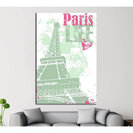 Grunge style Eiffel Tower layout №4525 Ready to Hang Canvas PrintCanvas art arrives ready to hang, with hanging accessories included and no additional framing required. Every canvas print is hand-crafted, made on-demand at our workshop and expertly stretc
