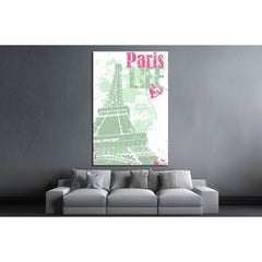 Grunge style Eiffel Tower layout №4525 Ready to Hang Canvas PrintCanvas art arrives ready to hang, with hanging accessories included and no additional framing required. Every canvas print is hand-crafted, made on-demand at our workshop and expertly stretc