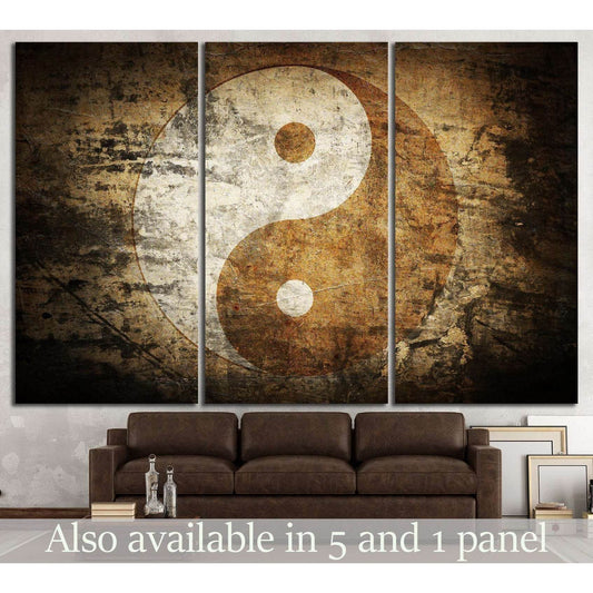 Grunge yin yang №745 Ready to Hang Canvas PrintCanvas art arrives ready to hang, with hanging accessories included and no additional framing required. Every canvas print is hand-crafted, made on-demand at our workshop and expertly stretched around 100% No