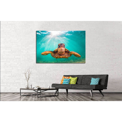 Hawaiian Green Sea Turtle, Pacific Ocean in Hawaii №1859 Ready to Hang Canvas PrintCanvas art arrives ready to hang, with hanging accessories included and no additional framing required. Every canvas print is hand-crafted, made on-demand at our workshop a