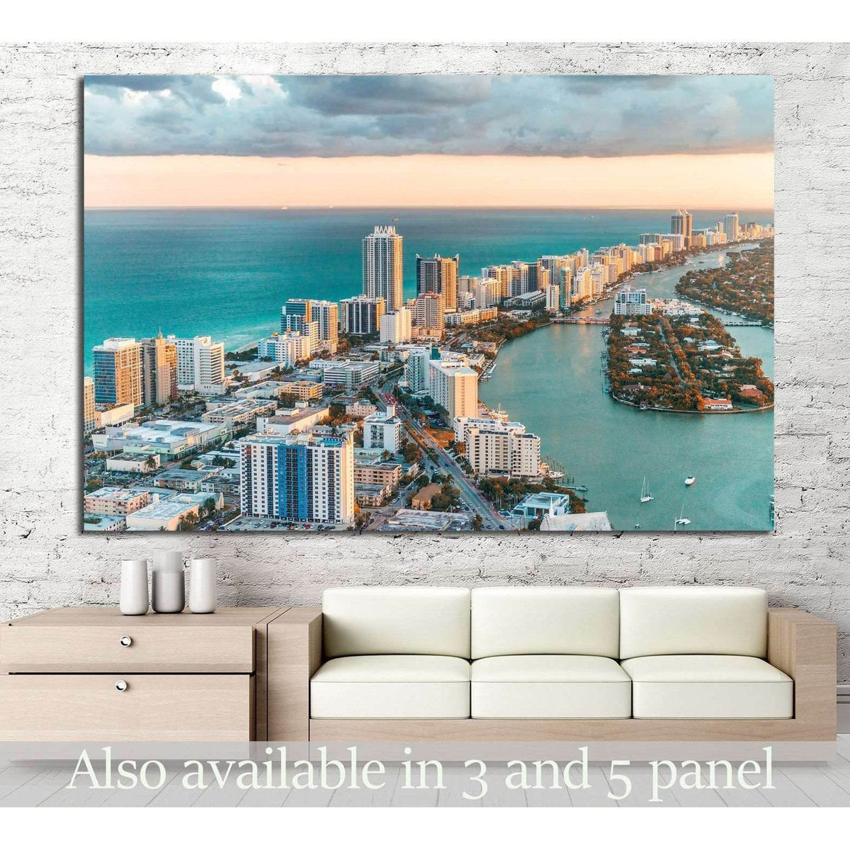 Helicopter view of South Beach, Miami №1258 Ready to Hang Canvas PrintCanvas art arrives ready to hang, with hanging accessories included and no additional framing required. Every canvas print is hand-crafted, made on-demand at our workshop and expertly s