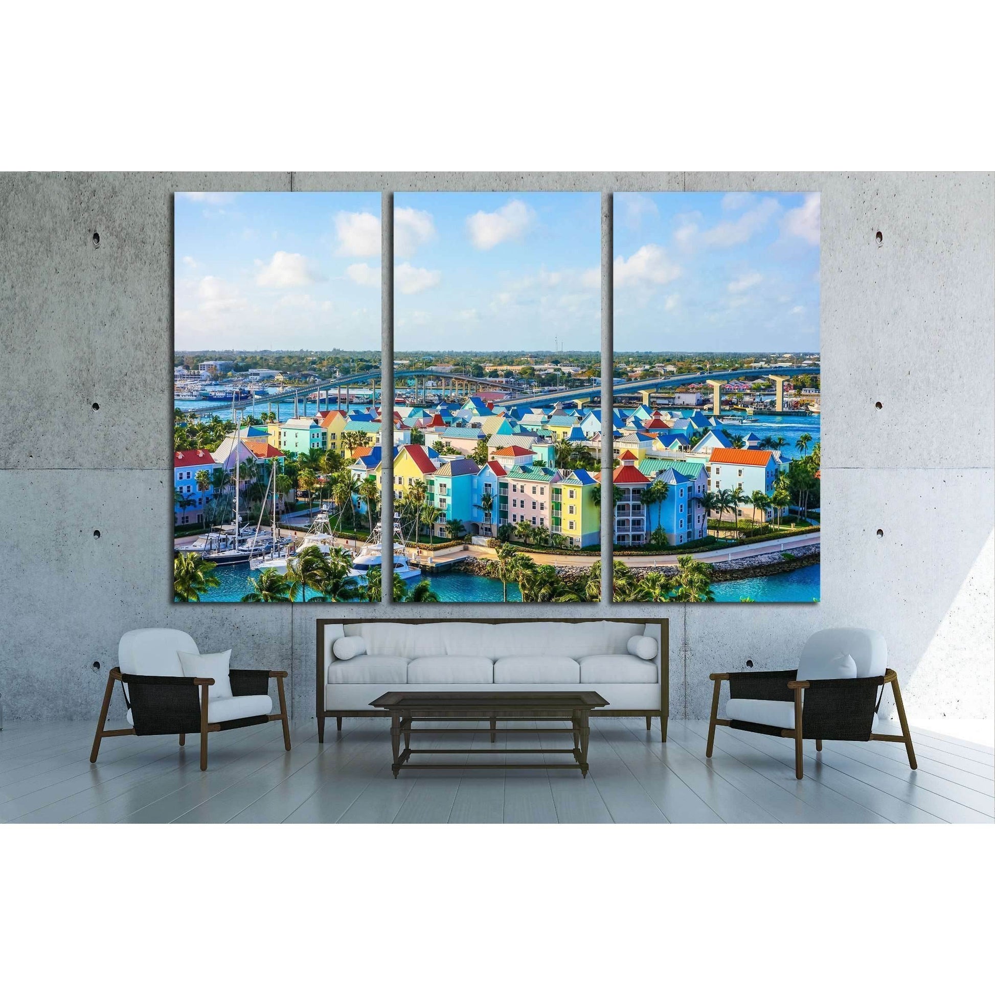 High dynamic range (HDR) Aerial view of the city of Nassau, USA №2325 Ready to Hang Canvas PrintCanvas art arrives ready to hang, with hanging accessories included and no additional framing required. Every canvas print is hand-crafted, made on-demand at o