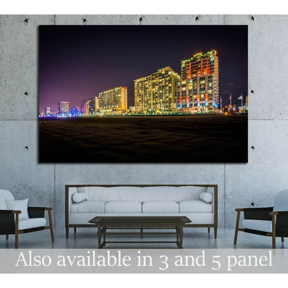 Highrise hotels on the oceanfront at night, in Virginia Beach, Virginia №1742 Ready to Hang Canvas PrintCanvas art arrives ready to hang, with hanging accessories included and no additional framing required. Every canvas print is hand-crafted, made on-dem