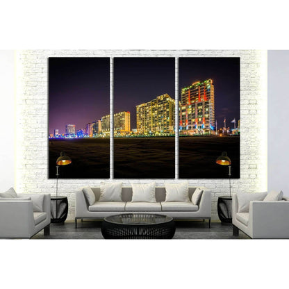 Highrise hotels on the oceanfront at night, in Virginia Beach, Virginia №1742 Ready to Hang Canvas PrintCanvas art arrives ready to hang, with hanging accessories included and no additional framing required. Every canvas print is hand-crafted, made on-dem