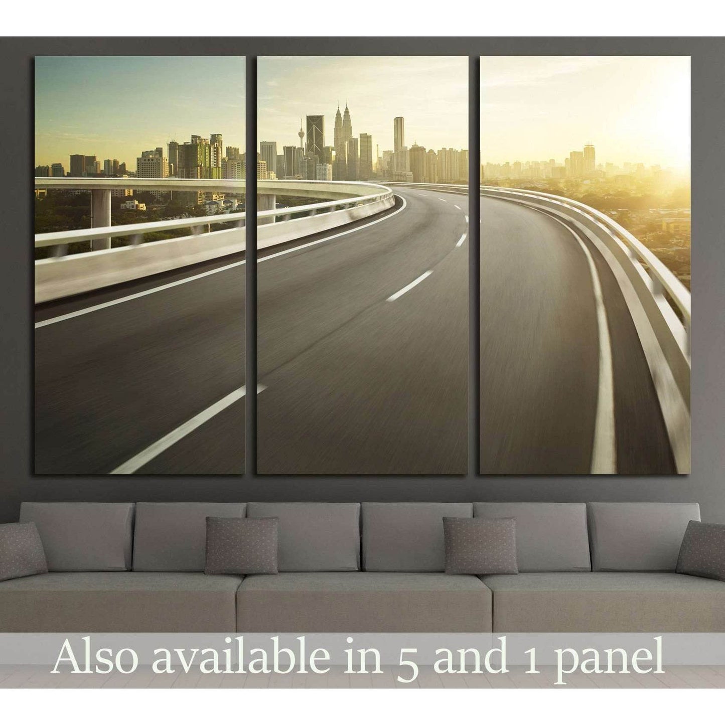 Highway overpass motion blur with city background №2299 Ready to Hang Canvas PrintCanvas art arrives ready to hang, with hanging accessories included and no additional framing required. Every canvas print is hand-crafted, made on-demand at our workshop an