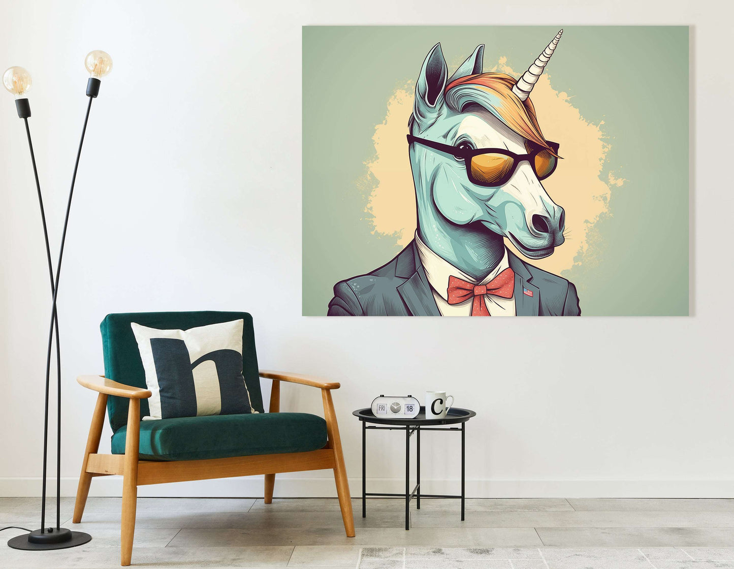 Hipster Unicorn in Sharp Suit - Canvas Print - Artoholica Ready to Hang Canvas Print