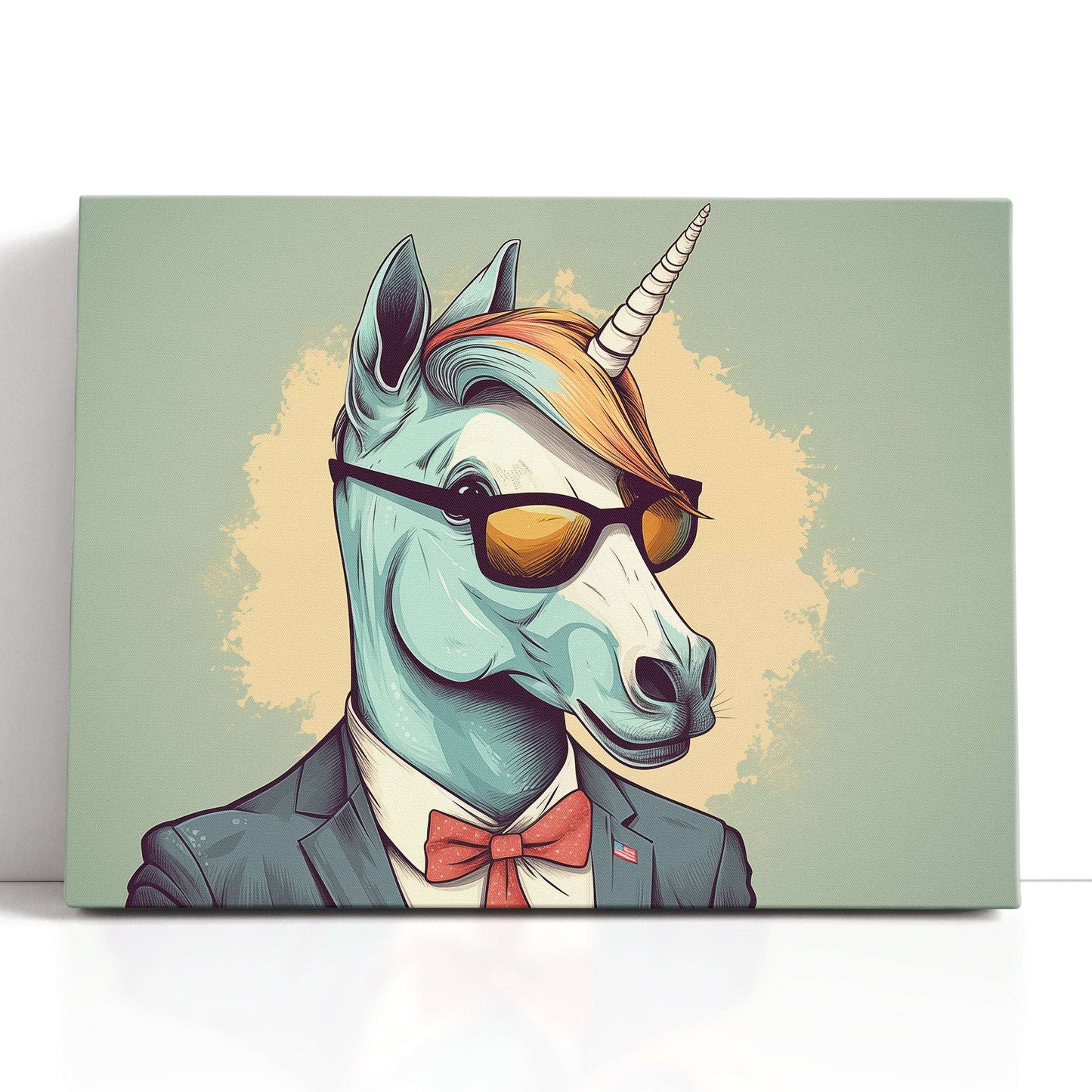 Hipster Unicorn in Sharp Suit - Canvas Print - Artoholica Ready to Hang Canvas Print