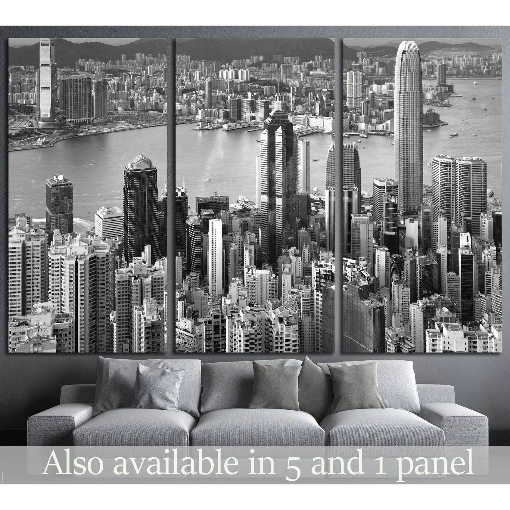 Hong Kong , black and white №2237 Ready to Hang Canvas PrintCanvas art arrives ready to hang, with hanging accessories included and no additional framing required. Every canvas print is hand-crafted, made on-demand at our workshop and expertly stretched a