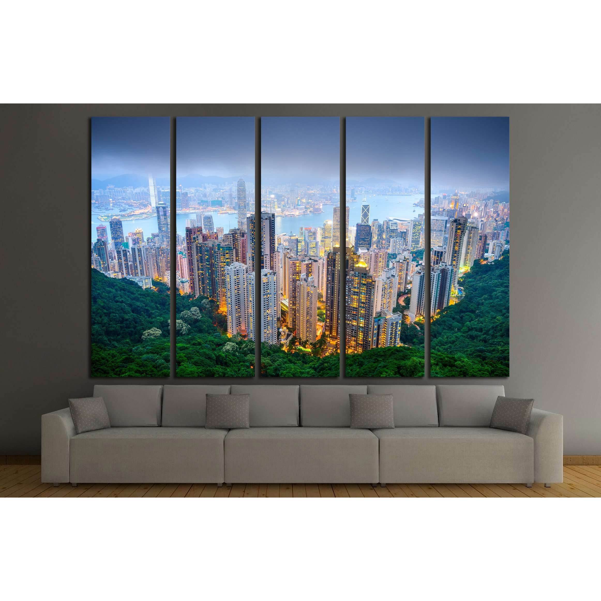 Hong Kong, China city skyline viewed from Victoria peak. №2659 Ready to Hang Canvas PrintCanvas art arrives ready to hang, with hanging accessories included and no additional framing required. Every canvas print is hand-crafted, made on-demand at our work