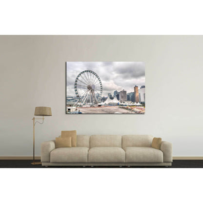 Hong Kong skyline at downtown Central Pier overlooking Victoria Harbor №2330 Ready to Hang Canvas PrintCanvas art arrives ready to hang, with hanging accessories included and no additional framing required. Every canvas print is hand-crafted, made on-dema