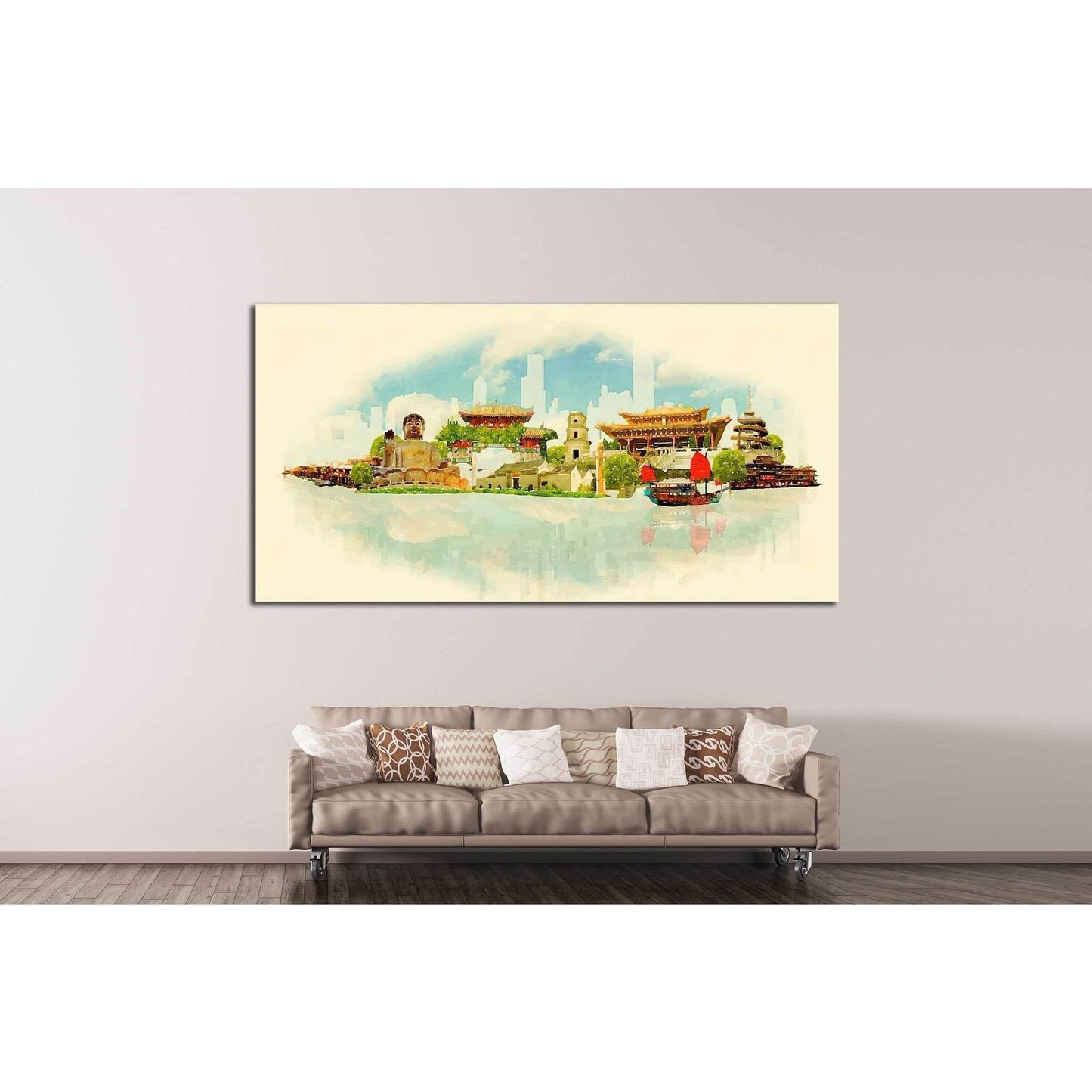 HONK KONG city illustration №705 Ready to Hang Canvas PrintCanvas art arrives ready to hang, with hanging accessories included and no additional framing required. Every canvas print is hand-crafted, made on-demand at our workshop and expertly stretched ar