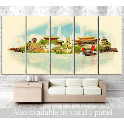 HONK KONG city illustration №705 Ready to Hang Canvas PrintCanvas art arrives ready to hang, with hanging accessories included and no additional framing required. Every canvas print is hand-crafted, made on-demand at our workshop and expertly stretched ar