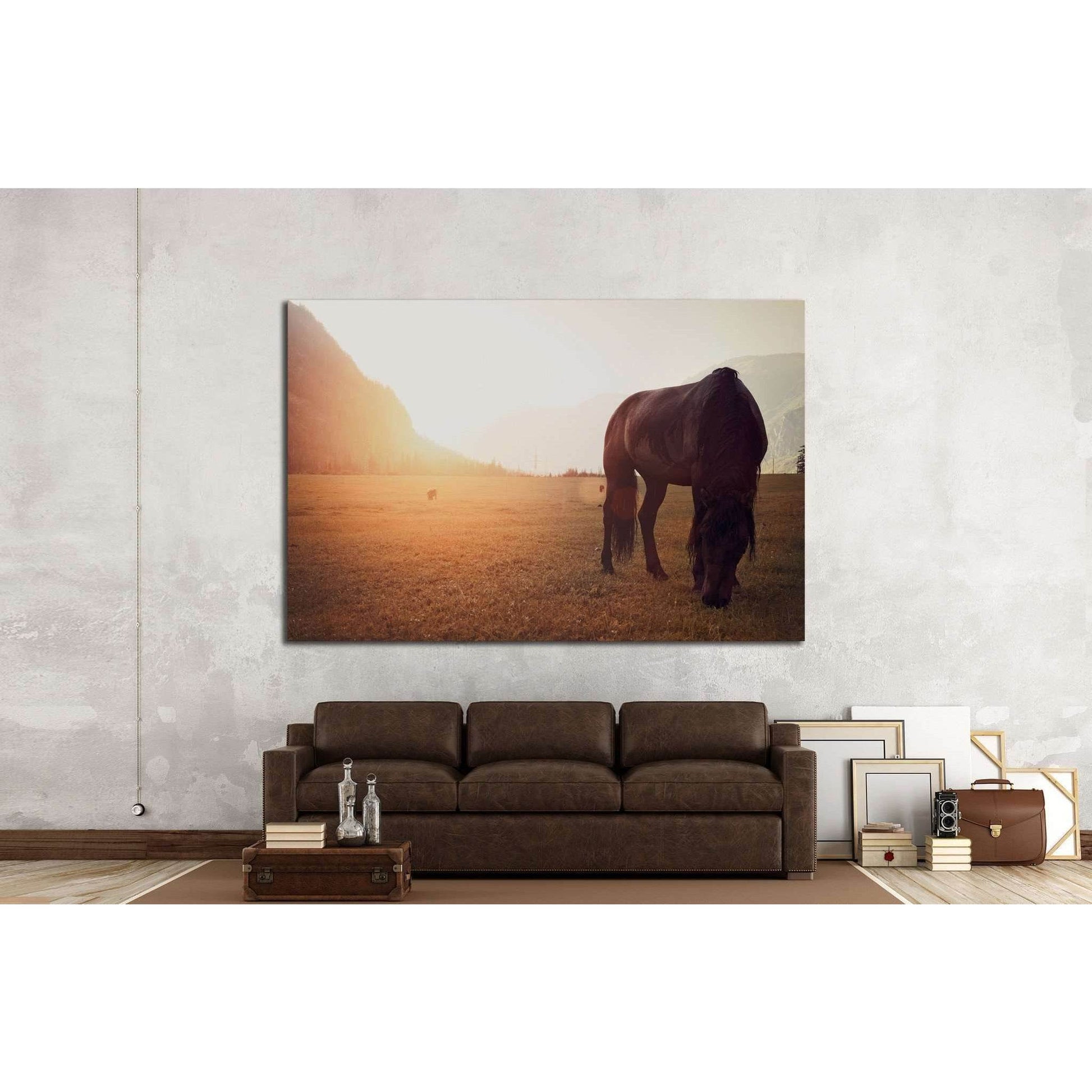 Horse in field №1327 Ready to Hang Canvas PrintCanvas art arrives ready to hang, with hanging accessories included and no additional framing required. Every canvas print is hand-crafted, made on-demand at our workshop and expertly stretched around 100% No