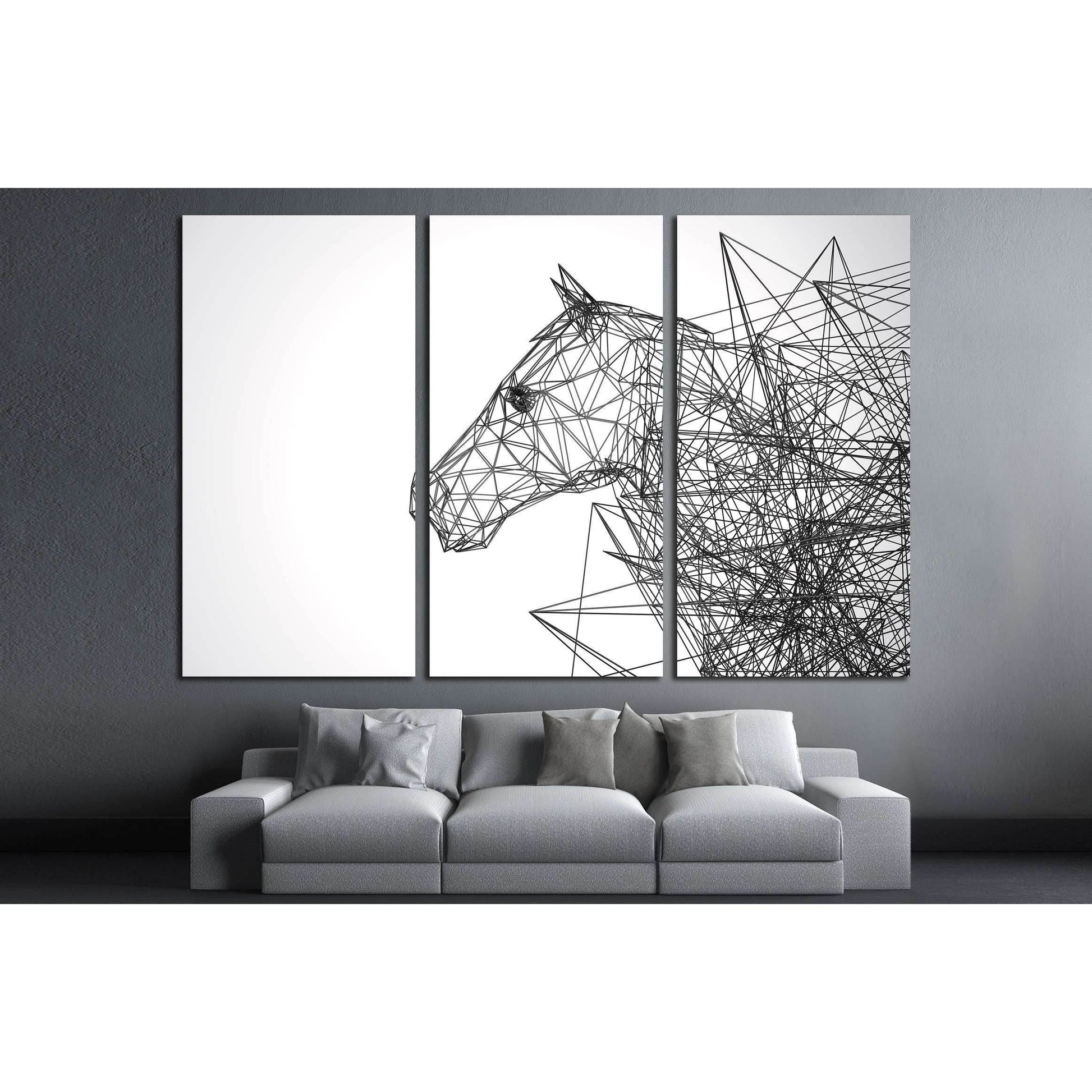 horse stylized low poly wire construction concept concepts connection №2883 Ready to Hang Canvas PrintCanvas art arrives ready to hang, with hanging accessories included and no additional framing required. Every canvas print is hand-crafted, made on-deman