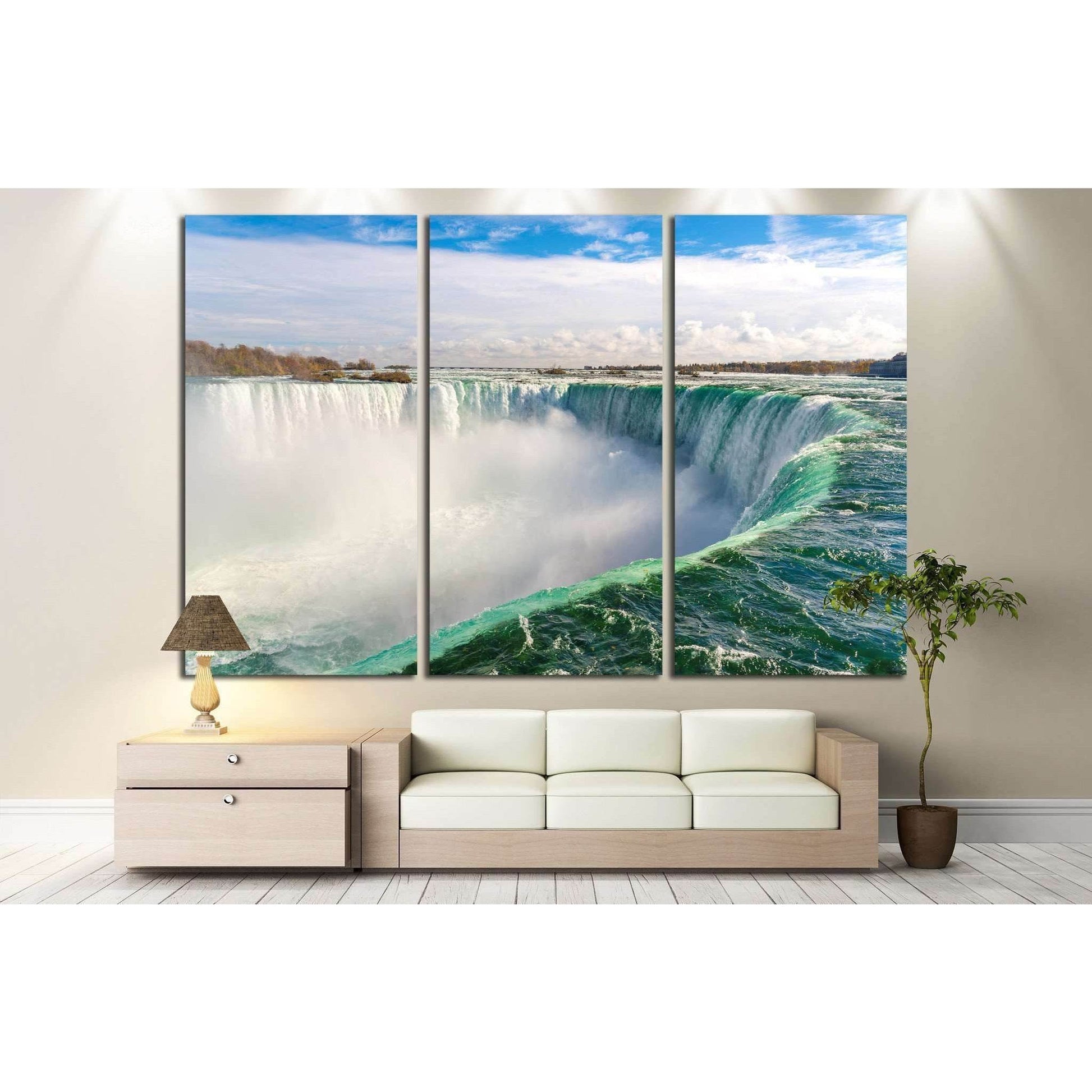 Niagara Falls Wall Art, Horseshoe Fall Canvas Print, Ontario, Canada Ready to Hang Canvas Print №2008This canvas print presents a powerful and close-up view of Niagara Falls, capturing the thunderous motion of the water and the mist that rises above. The