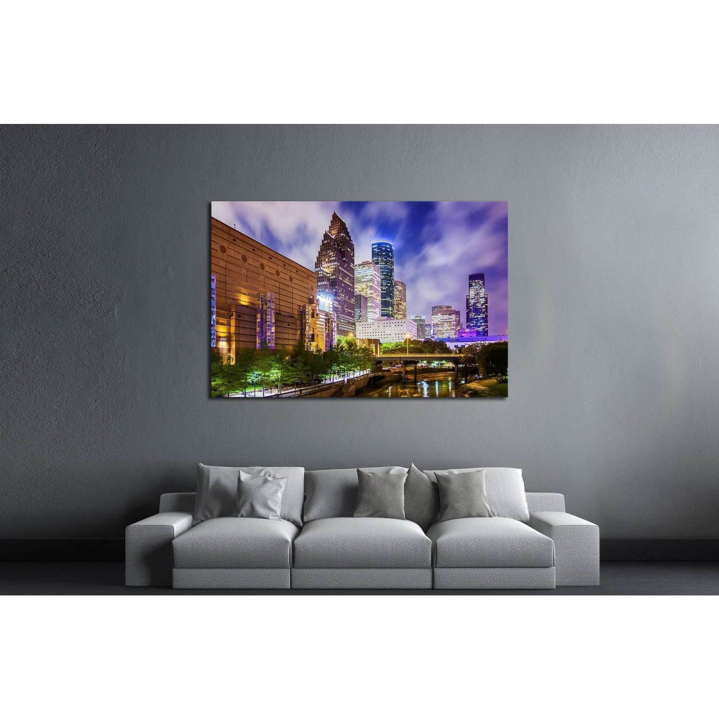 Houston, Texas downtown cityscape at night №2075 Ready to Hang Canvas PrintCanvas art arrives ready to hang, with hanging accessories included and no additional framing required. Every canvas print is hand-crafted, made on-demand at our workshop and exper