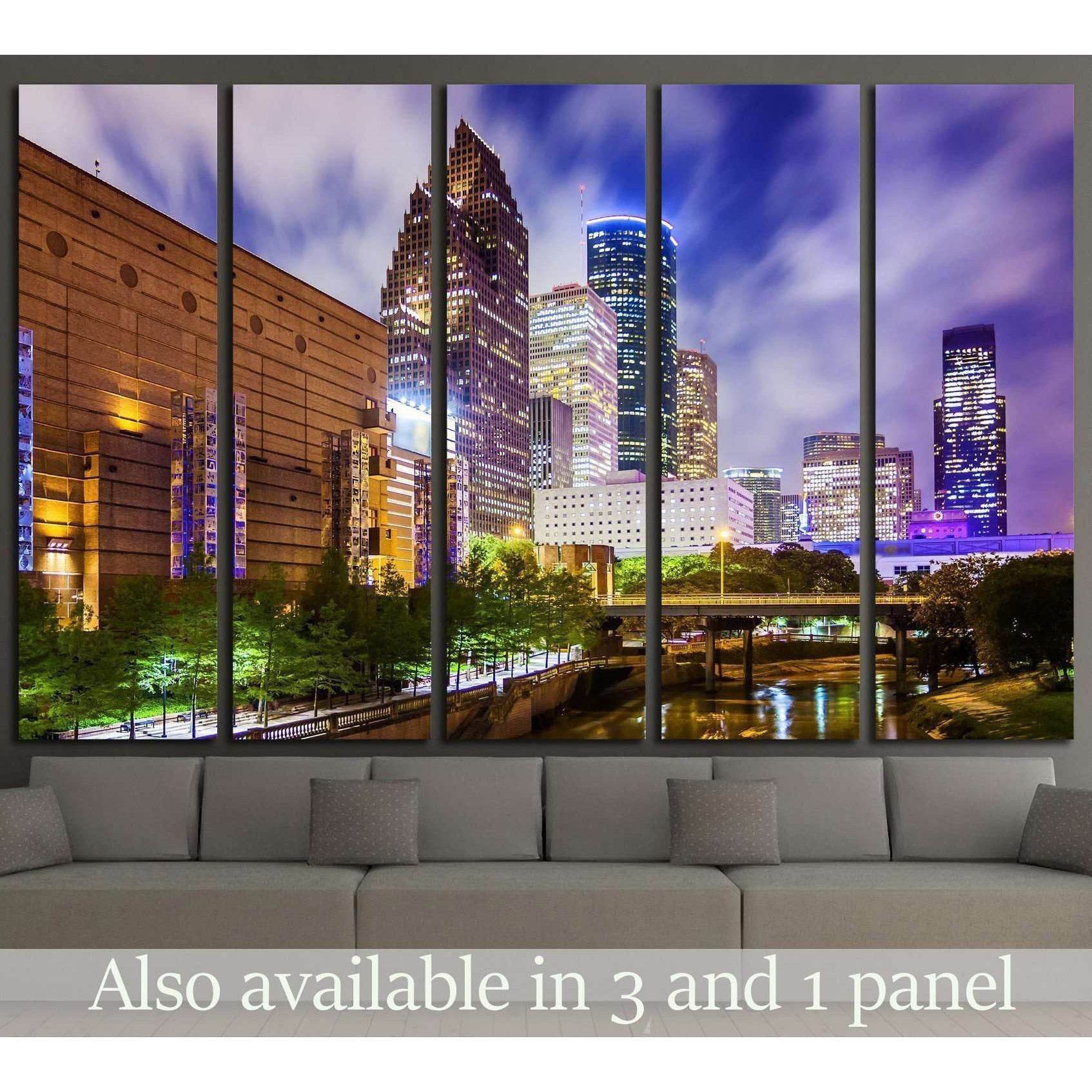 Houston, Texas downtown cityscape at night №2075 Ready to Hang Canvas PrintCanvas art arrives ready to hang, with hanging accessories included and no additional framing required. Every canvas print is hand-crafted, made on-demand at our workshop and exper
