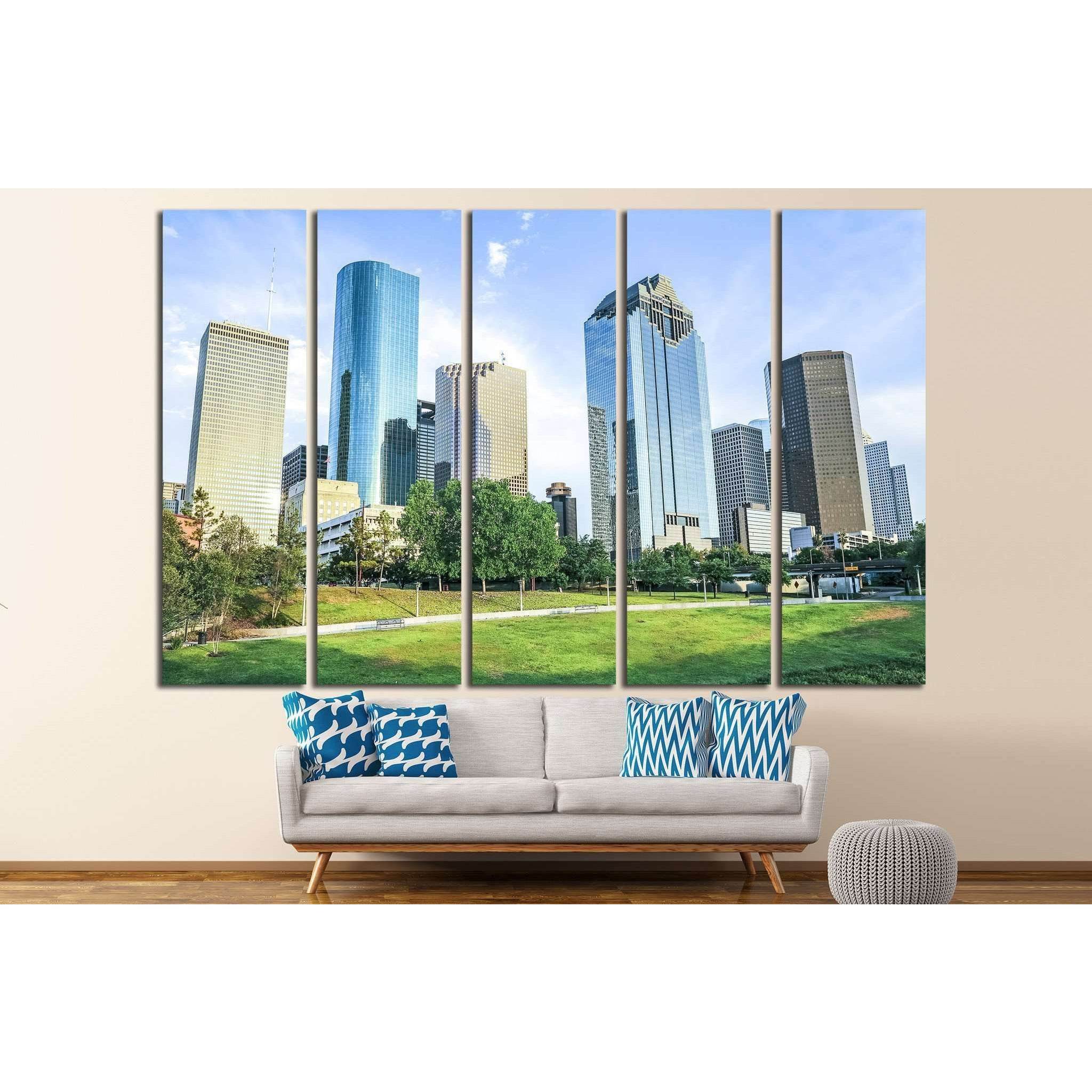 Houston, Texas in daytime №893 Ready to Hang Canvas PrintCanvas art arrives ready to hang, with hanging accessories included and no additional framing required. Every canvas print is hand-crafted, made on-demand at our workshop and expertly stretched arou