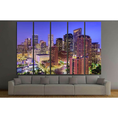 Houston, Texas, USA downtown city skyline №2073 Ready to Hang Canvas PrintCanvas art arrives ready to hang, with hanging accessories included and no additional framing required. Every canvas print is hand-crafted, made on-demand at our workshop and expert