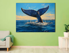 Humpback Whale Tail - Canvas Print - Artoholica Ready to Hang Canvas Print