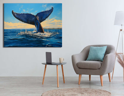 Humpback Whale Tail - Canvas Print - Artoholica Ready to Hang Canvas Print